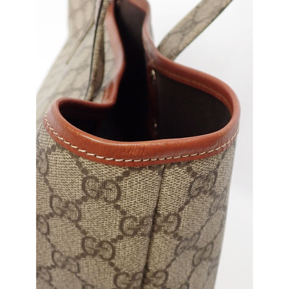 Gucci Beige GG Canvas bag Tote Supreme Loop Brown Web - Picture 5 of 9